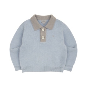 빈 스카이 블루 카라 니트 스웨터 BX63SW02SB