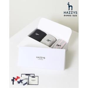 헤지스 여성 그레이 퍼피자수 면혼방 중목양말 3종 세트_HISS4E300G2