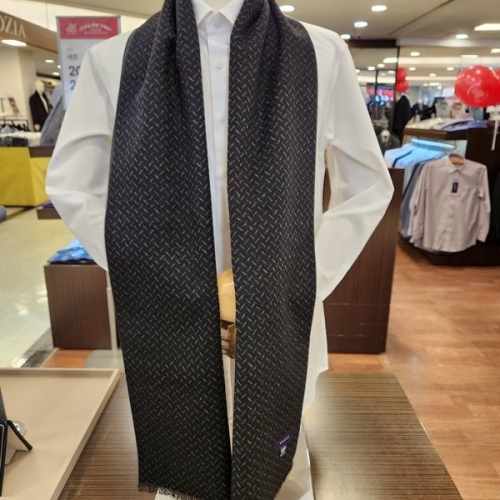 바찌 남성용 따뜻한 양면 블랙 롱 머플러VM1M4BR101 KO