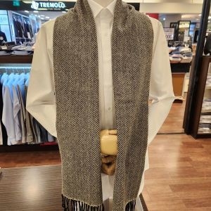 바찌 울 100% 헤링본 그레이 머플러 VM1M4BR117 GO