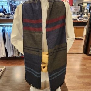 바찌 레이온 혼방 양면 롱 체크 네이비 머플러 VM1M4BR115 NO