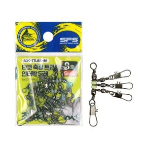 싸파  더블킬 SDK-TTLISS-8 타코 축광 트리플 인터락 도래 8호 5PCS 두족류 낚시장비 공구 쭈꾸미 문어 스냅 스테