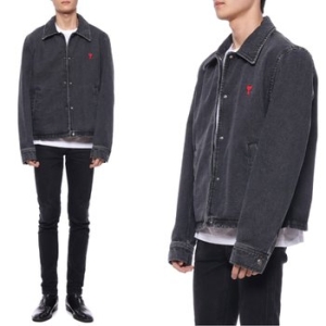 아미 남성 하트 로고 데님 자켓_H22HJK205_611_031_M_22F