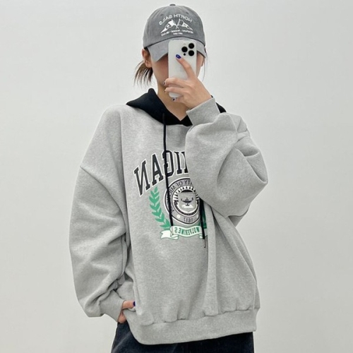 아이우먼 미시간배색후드티셔츠 EHN509M311 빅사이즈