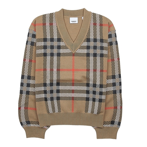 버버리 라벨루쏘 체크 울 스웨터 8068391 C KG5 HOLLY BSK CHECK A7028 2-4