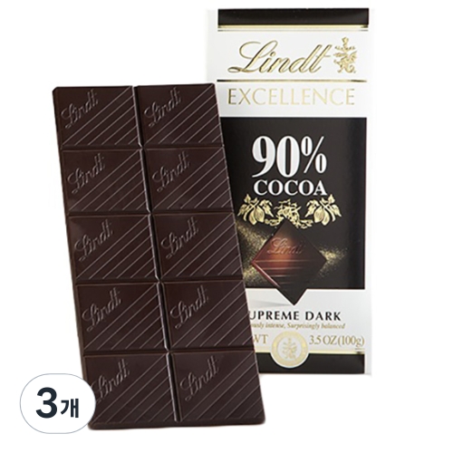 린트  엑설런스 다크 90% 초콜릿 100g 3개