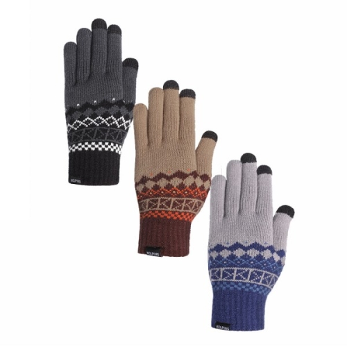 콜핑 2354GK609M 니트 보온 로고 패턴 짜임 스마트폰 터치 남성 겨울 장갑