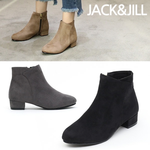 잭앤질 국내산 스웨이드 기모 앵클부츠 3cm_JD8943