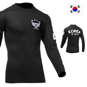 셀러허브 군헌터 쿨론 ROKA 수색대 검정 긴팔 군대 티셔츠 S11569430