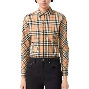 버버리 여성 체크 코튼 트윌 셔츠_8018475 A7028