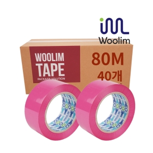 우림  중포장 컬러 박스테이프 분홍 48mm x 80m