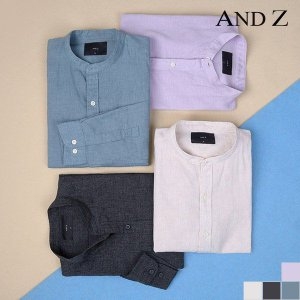 지오지아 앤드지 하이브리드 린넨 밴드카라 셔츠_BZB2WC1102_A