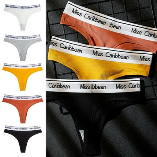 핑크비올라 캐리비안 레터링 밴드 로고 면 스판 노라인 티팬티