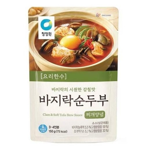 청정원 요리한수 바지락 순두부찌개 양념 150g