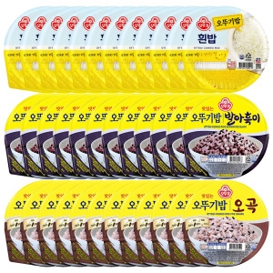 오뚜기밥 백미 210g 12개 + 발아흑미 210g 12개 + 오곡밥 210g 12개