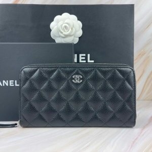 샤넬 클래식 지퍼 장지갑 캐비어 금장_AP0242