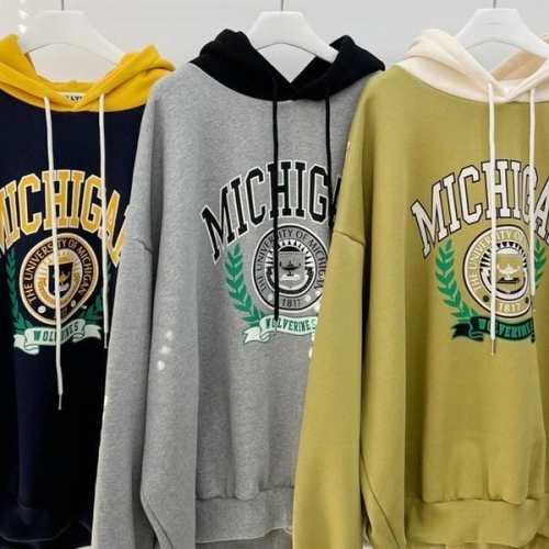 시드마켓 배색 미시간 후드티 311N509S 빅사이즈 여성