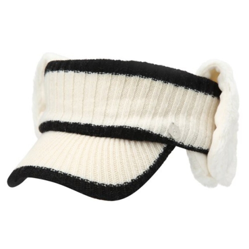 까스텔바작  여성 라인 배색 니트 귀마개 바이저 (BGBWGC703IV)