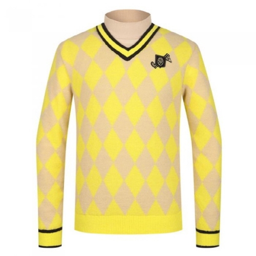 까스텔바작  남성 아가일 레이어드 하이넥 방풍 니트 (BGBWSW207YE)