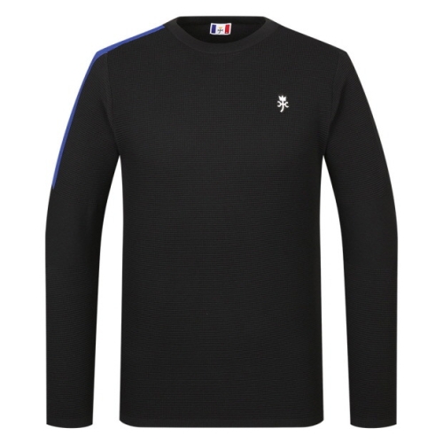 까스텔바작  남성 폴리 배색 포인트 라운드 니트 (BGBFSW001BK)