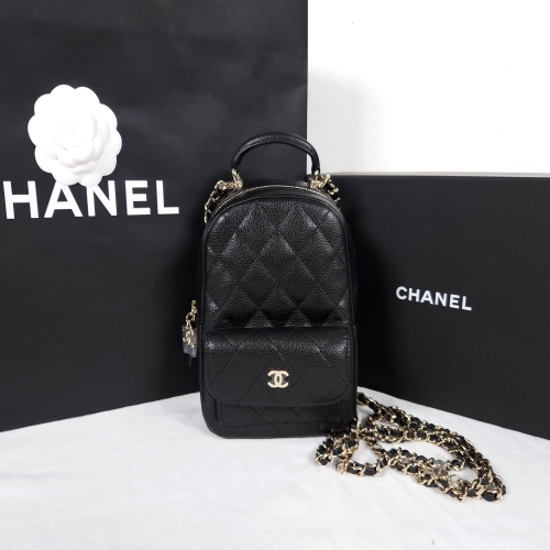 샤넬 탑핸들 미니 백팩 캐비어 블랙_AP3753