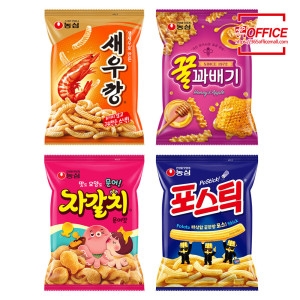 농심  과자 대용량빅사이즈세트 새우깡1 자갈치1 꿀꽈배기1 포스틱1