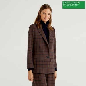 베네통 Checkered jacket 1F_2TUJ52475_903