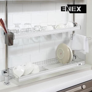 에넥스  기둥식 식기건조대2단 알루미늄 씽크대선반 컵건조대 800 2단