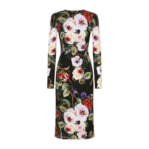 돌체앤가바나 미디 원피스 F6GAVTFSA56HN4YA BLACK ROSE BLACK