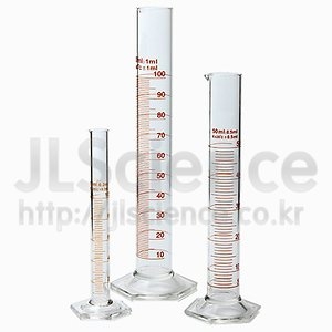 JLS  유리 메스실린더 10ml ~ 500ml  매스실린더 Messcylinder Measuring cylinder