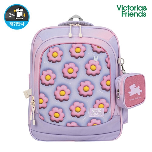 빅토리아앤프렌즈 초등학생 경량 책가방 얼쓰 글리터 스퀘어 플라워 GSQFLW1 / V24B01-FLW-B