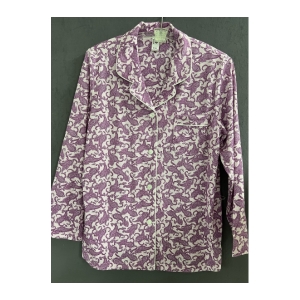 와코루 살루트 면 니트 페이즐리 스트라이프 여성 파자마 WPA2457W