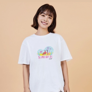 추천 YS+키밍 SUNBURN 여름 썬텐 휴양 그래픽 캐쥬얼 반팔티+W805F0C 품절임박