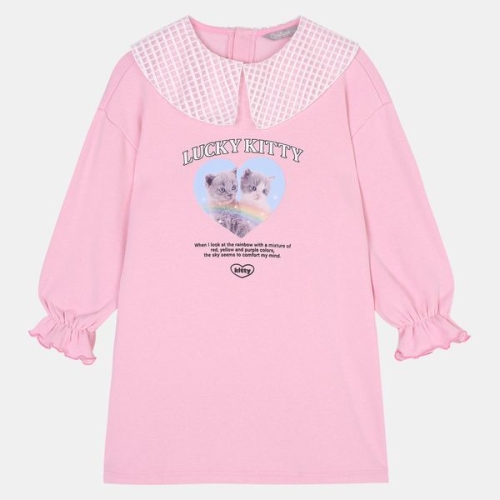 신디키즈 신상 대박 필수템#_빅카라 융기모 원피스 아이보리_CIOM21T02_