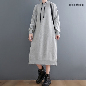 홀릭 HSC018 여성 기모안감 후드원피스