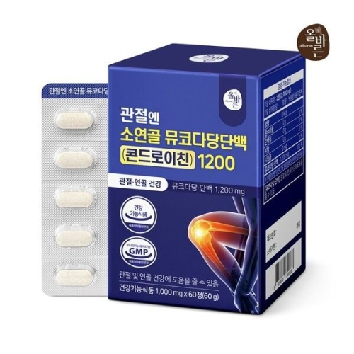 올바른 관절엔 소연골 뮤코다당단백 콘드로이친 1200 1000mg 60정