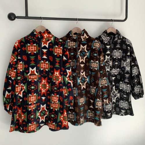 빅사이즈사랑해요 O802L312 인디언에스닉아노락점퍼 BH