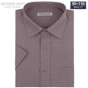리차드막시 일반핏/반팔 와인 잔체크 반팔 와이셔츠 SMA1295 S6090420