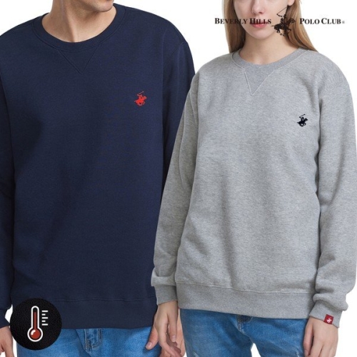 비버리힐즈폴로클럽 남여공용 기모 자수로고 맨투맨 티셔츠