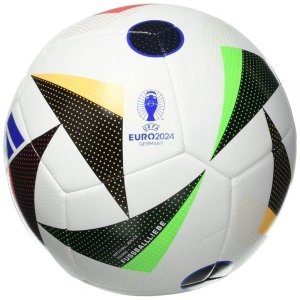 아디다스  유니 성인용 EURO24 트레이닝 축구공, 화이트/블랙/글로리 블루, 5