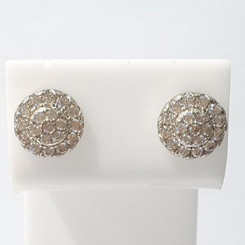 블루케이  실버925 큐빅다이아귀걸이231203-13라운드