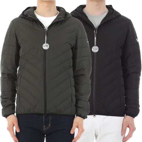 아르마니 EA7 엠포리오 로고 후드 경량 다운 패딩 2종 8NPB07