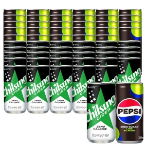 롯데칠성음료 펩시콜라 제로 라임 210ml + 칠성사이다 제로 210ml