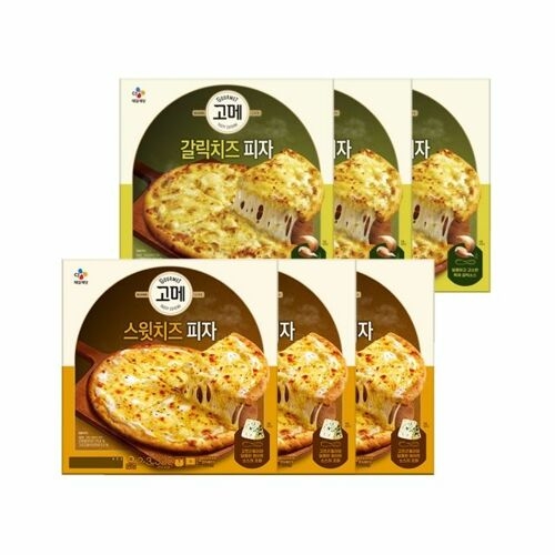 CJ제일제당  고메 스윗치즈 피자 325g x3개+갈릭치즈 피자 325g x3개