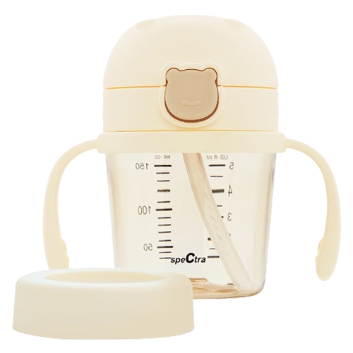 스펙트라 유아용 원터치 베베곰 빨대컵 150ml 크림바닐라 1개