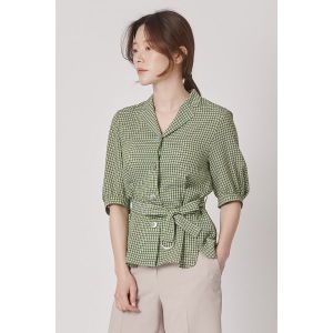 BCBG 여성 러빗체크 블라우스_B1M4B431