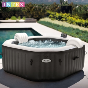인텍스 제트 버블 퓨어 스파 28458KR 야외 이동식 월풀 반신욕조 솔트워터시스템 탑재 4인용