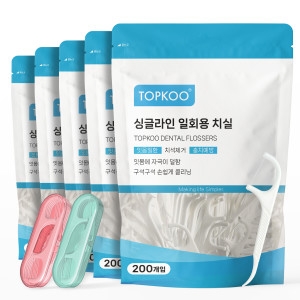 탑쿠코리아  싱글라인 일회용 치실 200개입