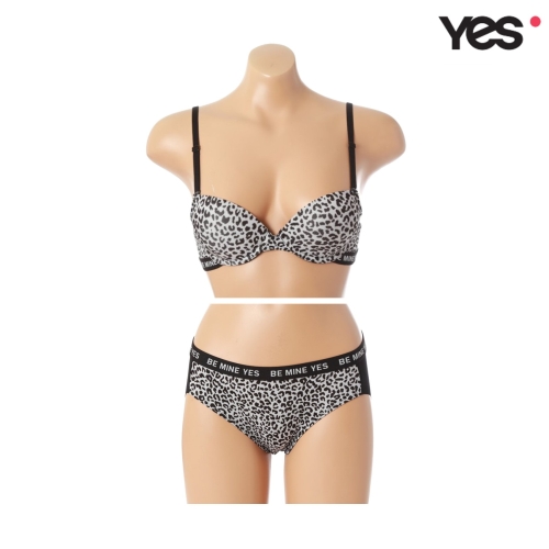 YES 데일리 라이트그레이 호피 브라 헴팬티 세트_YDWBZ674YDWPZ674