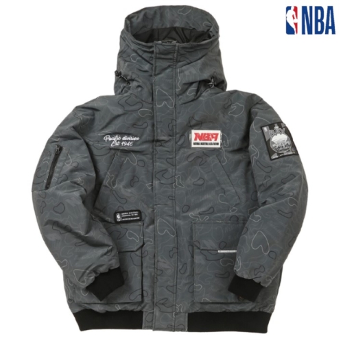 NBA 남녀공용 로고패치 야상 다운점퍼_N224DW002Z